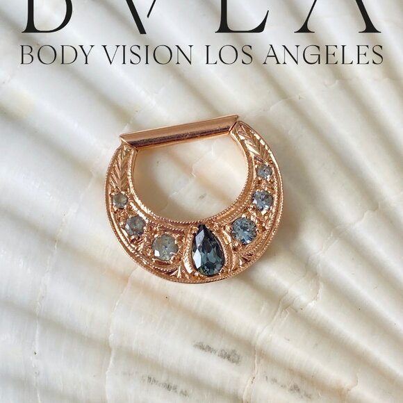 The Boston Tiger BVLA - 14k Solid Rose Hinge Ring for Daith or Septum - Picture 4 of 9